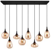 Fekete-narancssárga függőlámpa üveg búrával Lumina – Trio