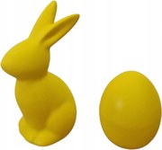 Húsvéti figurák Kerámia Nyuszi és Tojás Dekoráció Szett Otthonra Sárga