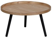 Mesa bézs-fekete dohányzóasztal, ø 60 cm - WOOOD