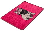 Rózsaszín fürdőszobai kilépő 40x60 cm Pink Pug – Foutastic