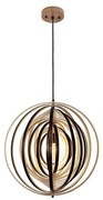 Fából készült függőlámpa kábelen, 1xE27/60W/230V, átm. 43,5 cm, tömörfa/furnér/kaucsukfa