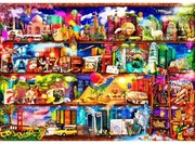 Világ körüli utazás fa puzzle