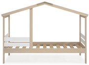 Fehér-natúr színű házikó alakú gyerekágy borovi fenyő dekorral 90x190 cm Angel – Marckeric