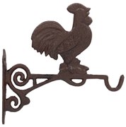 Öntöttvas virágtartó konzol, kakasos, 24 x 25 cm