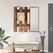 Fali Kabáthorog tárolóval Régi fa 100 x 10 x 100 cm Faanyag