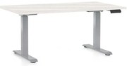 OfficeTech D állítható magasságú asztal, 120 x 80 cm, szürke alap, fehér kőris