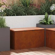 vidaXL Kerti pad Rozsdás 80 x 40 x 43 cm időjárásálló acél