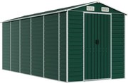 vidaXL zöld horganyzott acél kerti fészer 191 x 470 x 198 cm