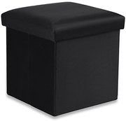 Fekete összecsukható hokedli CUBEXO VELVET M