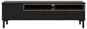 Fekete TV-állvány 156x48x48 cm Roomers – Tvilum