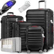 AERO keményfedeles bőröndszett, 4 részes, ABS, fekete Monzana