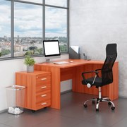 SimpleOffice 2 irodabútor szett, 140 cm, jobb, cseresznye
