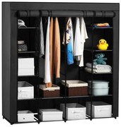 EasyUP XXL nagyméretű mobil gardróbszekrény, 170 x 170 x 40 cm, sötét szürke