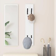 Fali Kabáthorog tárolóval Fehér 20 x 1.5 x 100 cm Faanyag