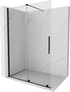 Mexen Velar Walk-in zuhanyfal tolóajtóval 140 x 200 cm, átlátszó 8 mm, fekete - 871-140-000-03-70