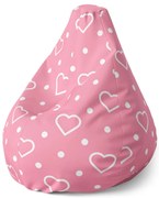 Pear babzsák szívek és pöttyök - gyerek, rózsaszín