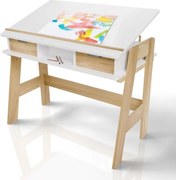 Modern fehér gyerekasztal állítható magassággal és fiókokkal