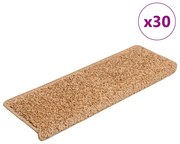 30 db lépcsőszőnyeg, bézs, téglalap alakú szélű, 65 x 21 x 4 cm