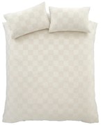 Krémszínű kétszemélyes-hosszabbított buklé ágyneműhuzat 230x220 cm Cosy Checkerboard – Catherine Lansfield
