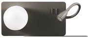 Ideal Lux - LED Fali lámpa kislámpával BOOK 1xG9/28W + LED/3W/230V fekete