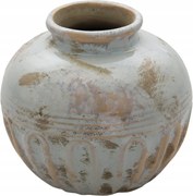 Kerámia váza kék-szürke patinával Heleentje 12x11 cm