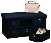 Kesper 15954 Kárpitozott komód 6 rekesz, fekete,76 x 38 x 38 cm