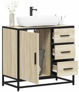 sonoma tölgy szerelt fa fürdőszobai mosdószekrény 65x33x60 cm