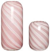 Candy 2 db-os rózsaszín-fehér üveg váza szett - Hübsch