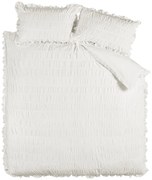 Fehér egyszemélyes krepp ágyneműhuzat 135x200 cm Seersucker Frill – Catherine Lansfield