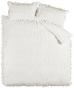 Fehér kétszemélyes-hosszabbított krepp ágyneműhuzat 230x220 cm Seersucker Frill – Catherine Lansfield
