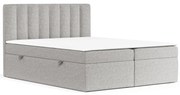 Világosszürke ágyneműtartós boxspring ágy 160x200 cm Novento – Maison de Rêve