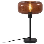 Retro asztali lámpa fekete bronzüveggel - Bizle