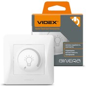 Videx Binera fehér színű süllyesztett 200W-os dimmer kapcsoló LED-hez