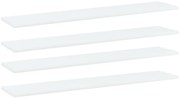 vidaXL 4 db fehér szerelt fa könyvespolc 100 x 20 x 1,5 cm