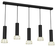 Csillár zsinóron DANTE 5xGU10/25W/230V fekete/arany