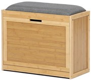 Natúr Bambusz Cipős Szekrény, Szürke Részletekkel. DR-N1014 GREY2