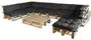 Pallet Sofa Párna 13 pcs Fekete 120 x 80 x 10 cm szövet
