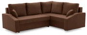 Grande Plus sarokkanapé, jobboldali, szövet anyag, barna