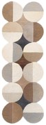 Szürkésbézs kézi szövésű gyapjú futószőnyeg 80x230 cm Mia Ellipse – Flair Rugs