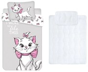 Disney Marie cica gyerek, ovis ágyneműhuzat és paplan/párna szett 100x135 cm 40x60 cm (Grey)