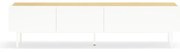 Fehér-natúr színű TV-állvány tölgyfa dekorral 180x45 cm Arista – Teulat