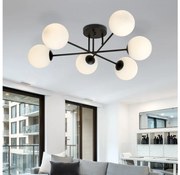 Csillár ROMA 6xE14/10W/230V fekete/fehér