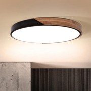 Brilagi - Dimmelhető LED lámpa PILANA LED/60W/230V tölgy/fekete Ø 60 cm + távirányító