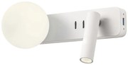 Redo 01-2991 - LED fali lámpa OASIS LED/3W/230V+1xG9/10W USB CRI 90 fehér