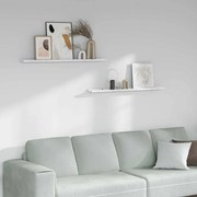 vidaXL Falpolc polcokkal 2 pcs Fehér márvány 100 x 9 x 3 cm Faanyag