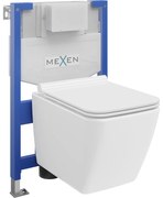 Mexen falsíkon kívüli WC készlet Fenix XS-F WC csészével Vega és lassú záródású ülőkével, fehér fényes - 68030654000