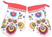 Folklór piros konyhai kesztyű 2db TiaHome