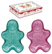 Karácsonyi Üvegtál szett 2 db-os mézeskalács figura forma díszdobozban Sweet Christmas