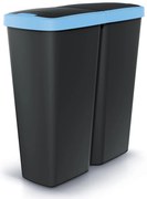 Hulladékgyűjtő DUO fekete, 50 l, kék / fekete