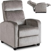 Dönthető fotel szürke bársony, DANNY